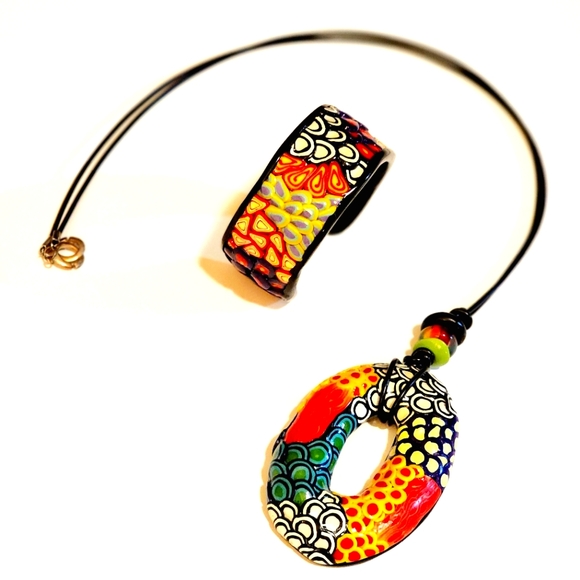 Jewelry - Handcrafted Polymer Resin necklace and bracelet